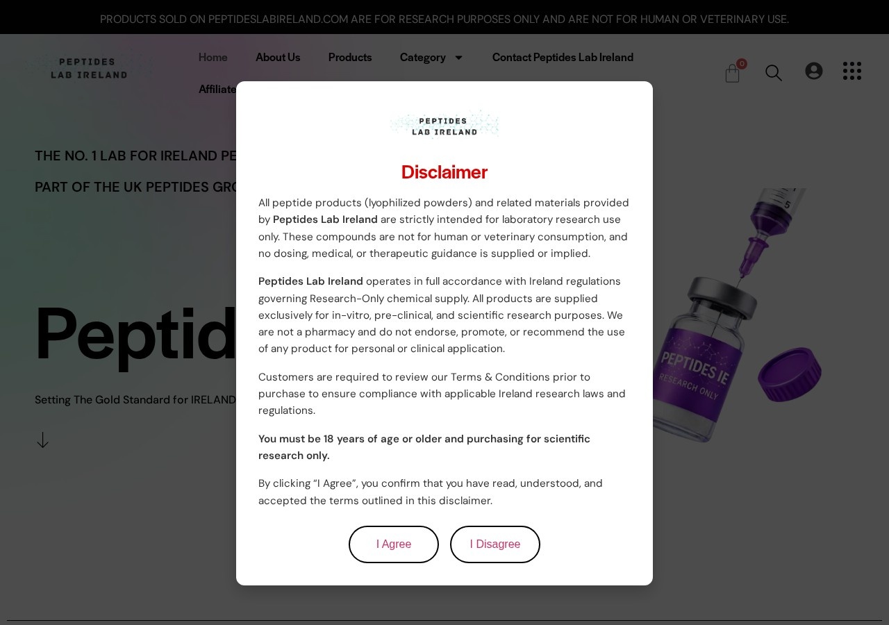 Homepage screenshot of the Peptides Lab UK research-peptide website.