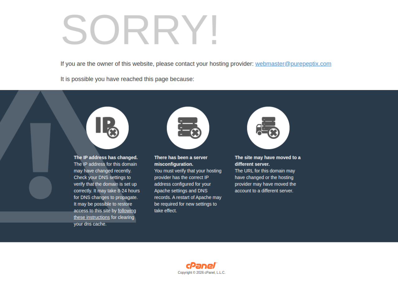 Homepage screenshot of the PurePeptix research-peptide website.