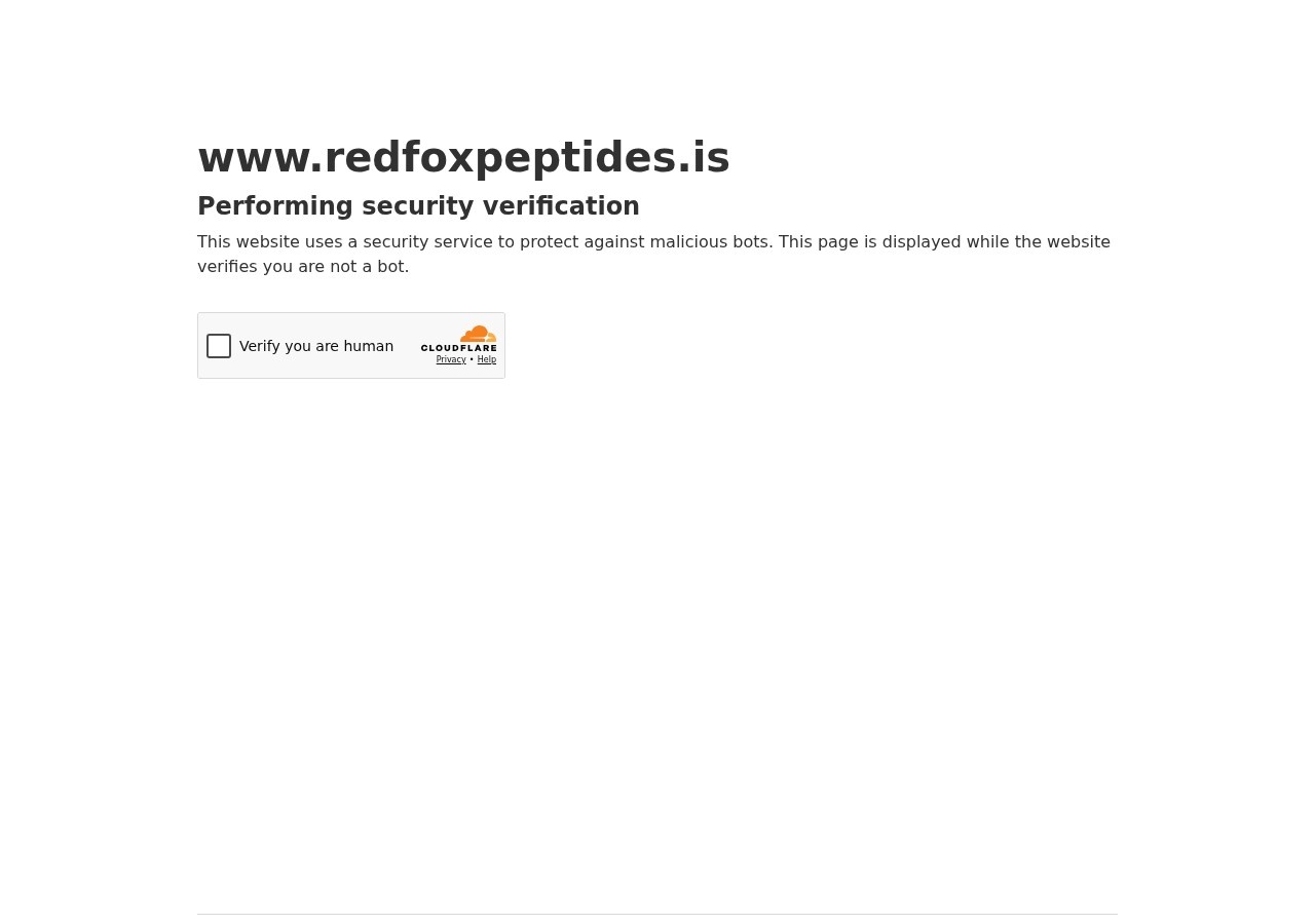 Homepage screenshot of the Red Fox Peptides research-peptide website.